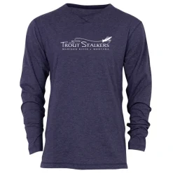 MTS Logo Slub L/S Crew Navy Heather - Your Premium Fishing Gear Store Rods Lines Baits Accessories* Flash Sale