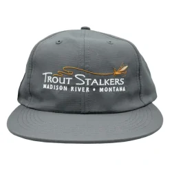 MTS Logo The Backwoods Flat Bill Performance Cap Dark Grey - Your Premium Fishing Gear Store Rods Lines Baits Accessories* Online