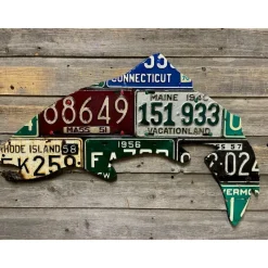 New England Antique Trout License Plate Art - Your Premium Fishing Gear Store Rods Lines Baits Accessories* Flash Sale