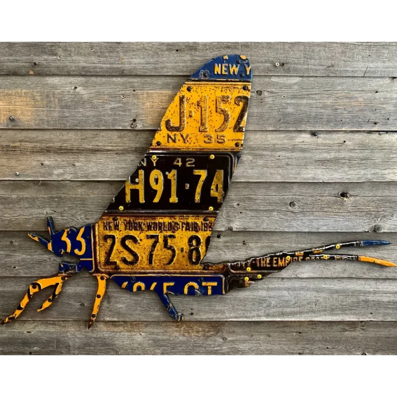 New York Mayfly Antique License Plate Art - Your Premium Fishing Gear Store Rods Lines Baits Accessories* Fashion