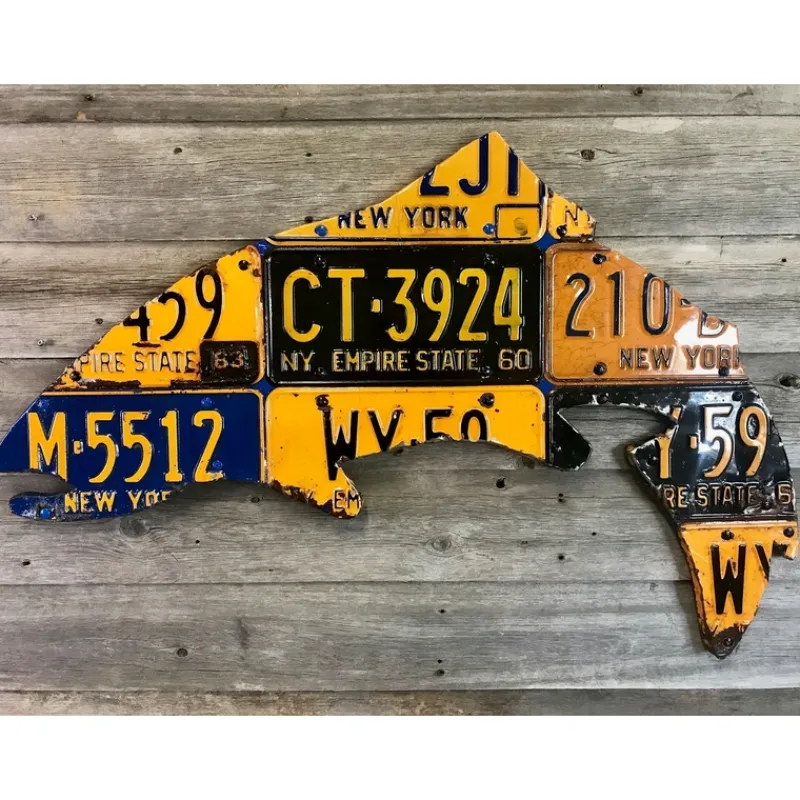 New York Vintage Trout License Plate Art - Your Premium Fishing Gear Store Rods Lines Baits Accessories* Sale