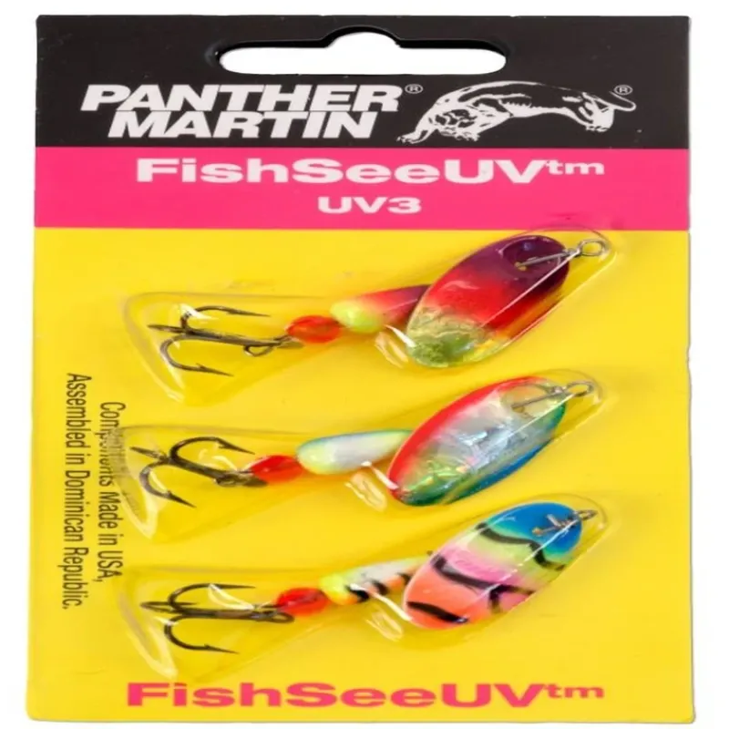 Panther Martin UV3 FishSeeUV Spinner Kit, #4, Assorted, 3/Pack - Your Premium Fishing Gear Store Rods Lines Baits Accessories* Outlet