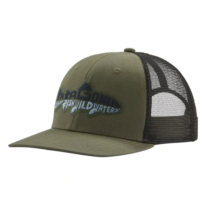 Patagonia Take a Stand Trucker Hat Wild Waterline: Utility Blue - Your Premium Fishing Gear Store Rods Lines Baits Accessories* Shop