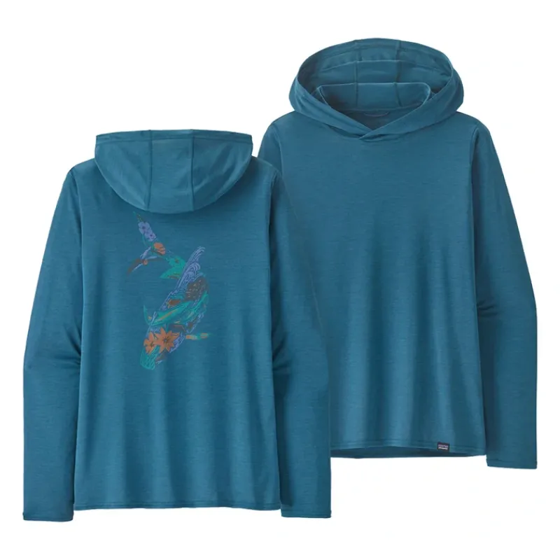 Patagonia Womens Cap Cool Daily Graphic Hoody Sandflat Bonefish: Wavy Blue X-Dye - Your Premium Fishing Gear Store Rods Lines Baits Accessories* New