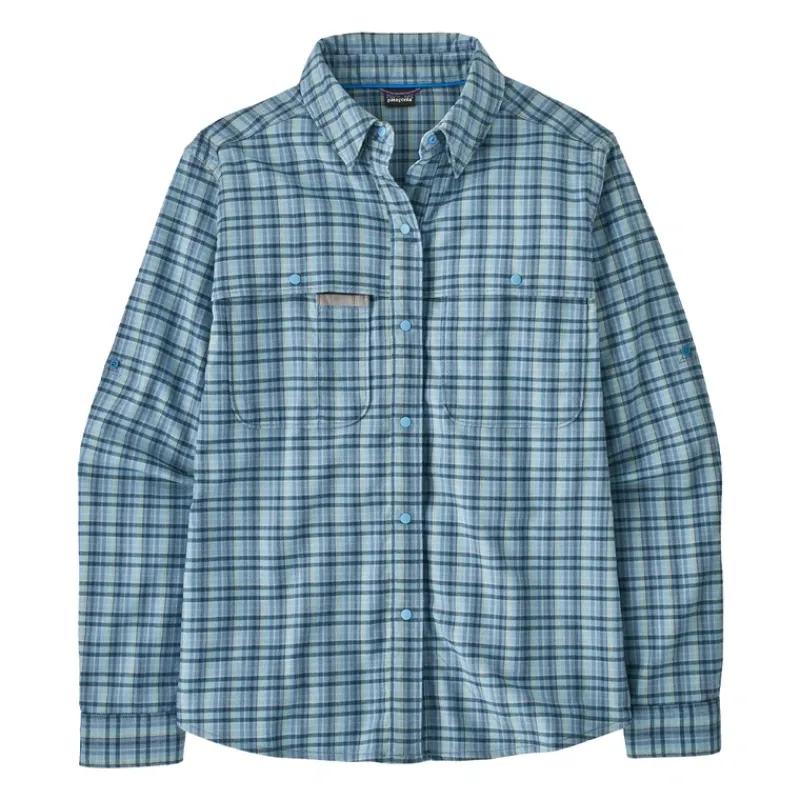 Patagonia Women's Early Rise Stretch Shirt Santa Cruz: Lago Blue - Your Premium Fishing Gear Store Rods Lines Baits Accessories* New