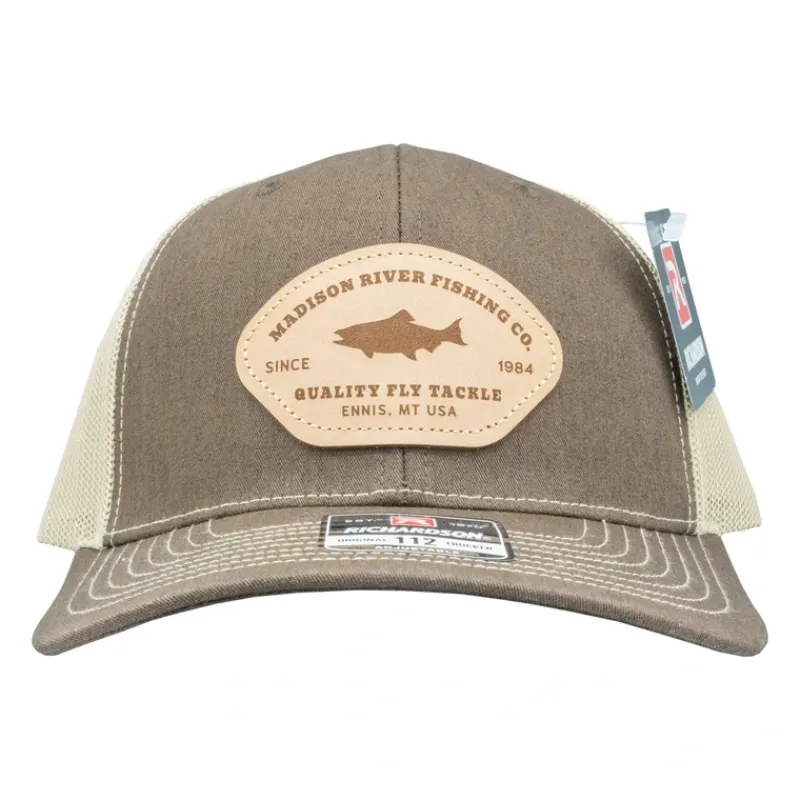 Patch Logo 112 Trucker Leather Patch Brown/Khaki - Your Premium Fishing Gear Store Rods Lines Baits Accessories* Shop