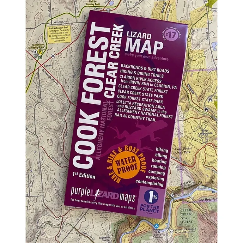 Purple Lizard Map - Cook Forest/Clear Creek - Your Premium Fishing Gear Store Rods Lines Baits Accessories* Flash Sale