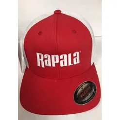 Rapala Lure Flex Fit Cap Red/White Mesh, Center Logo - Your Premium Fishing Gear Store Rods Lines Baits Accessories* Store