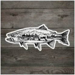Rep Your Water Grizzly Trout Sticker - Your Premium Fishing Gear Store Rods Lines Baits Accessories* Store