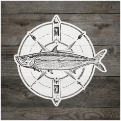Rep Your Water Tarpon Compass Sticker - Your Premium Fishing Gear Store Rods Lines Baits Accessories* Online