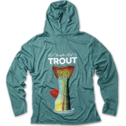 R.L. Winston Trout Tech Hooded Shirt Heather Green - Your Premium Fishing Gear Store Rods Lines Baits Accessories* Fashion