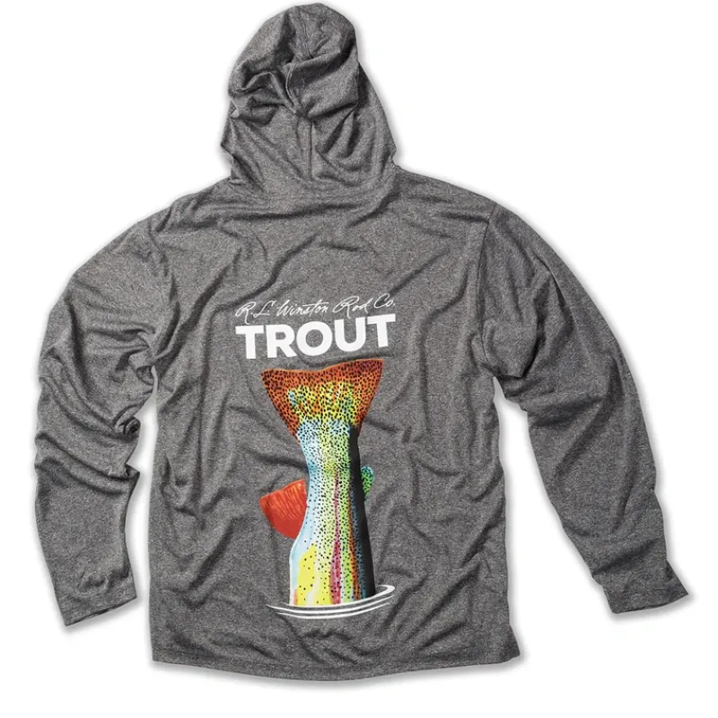 R.L. Winston Trout Tech Hooded Shirt Charcoal Grey - Your Premium Fishing Gear Store Rods Lines Baits Accessories* Cheap