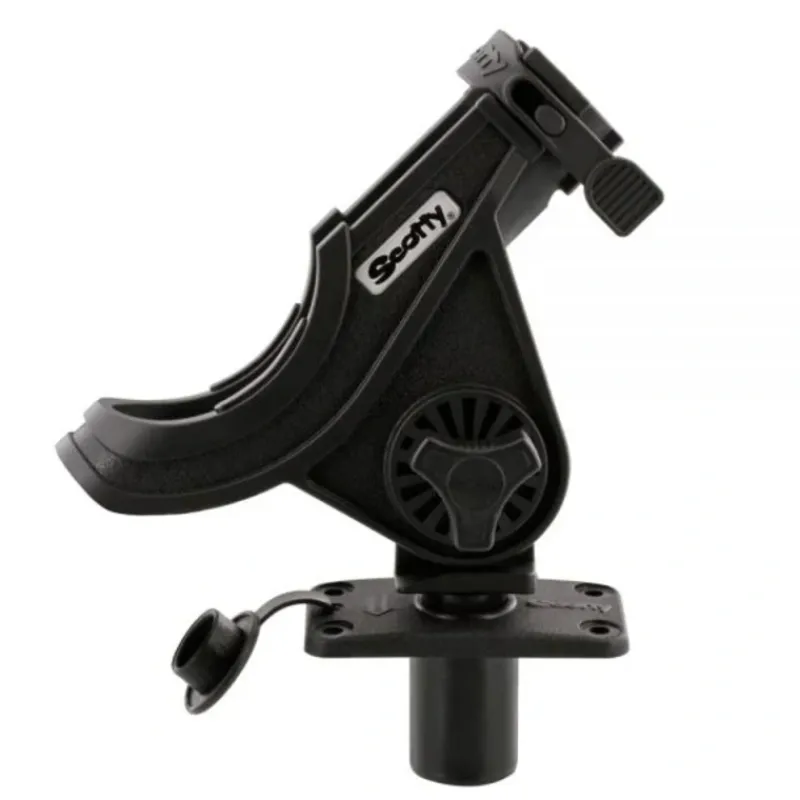 Scotty Baitcaster / Spinning Rod Holder, Black, w/ 0244 Flush Deck Mount - Your Premium Fishing Gear Store Rods Lines Baits Accessories* Sale