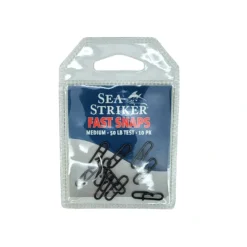 Sea Striker Stainless Fast Snap with KROK Swivel, 50lb, 10pk, Black - Your Premium Fishing Gear Store Rods Lines Baits Accessories* Outlet