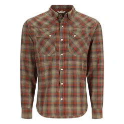 Simms Brackett LS Shirt Clay/Bay Leaf Window Plaid - Your Premium Fishing Gear Store Rods Lines Baits Accessories* Online