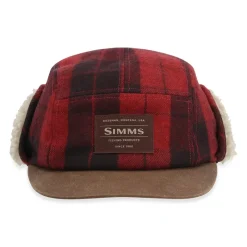 Simms Coldweather Cap Red Buffalo Plaid - Your Premium Fishing Gear Store Rods Lines Baits Accessories* Cheap
