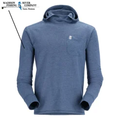 Simms Logo Henry's Fork Hoody Navy Heather - Your Premium Fishing Gear Store Rods Lines Baits Accessories* Hot