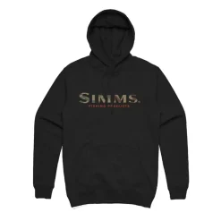 Simms Logo Hoody - Black - Your Premium Fishing Gear Store Rods Lines Baits Accessories* Clearance