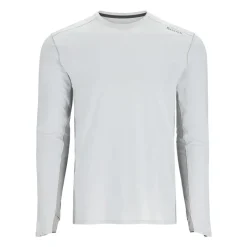 Simms Logo SolarFlex Crew Sterling/Cinder - Your Premium Fishing Gear Store Rods Lines Baits Accessories* Flash Sale