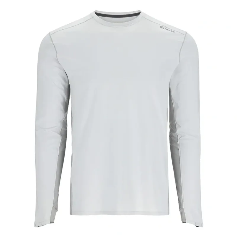 Simms Logo SolarFlex Crew Sterling/Cinder - Your Premium Fishing Gear Store Rods Lines Baits Accessories* Flash Sale