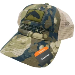 Simms Logo Trout Icon Trucker Riparian Camo - Your Premium Fishing Gear Store Rods Lines Baits Accessories* Shop