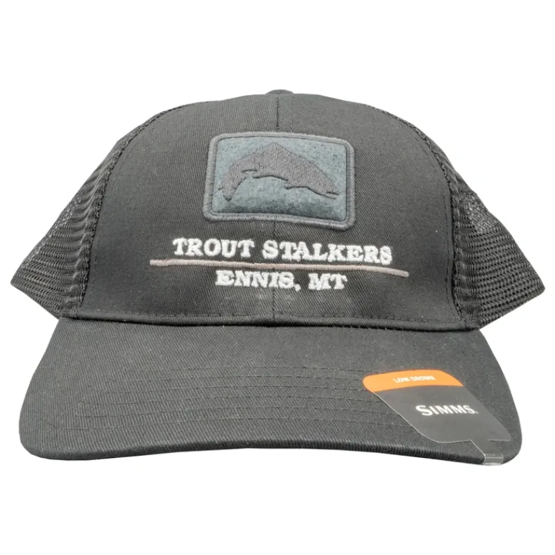 Simms MTS Logo CBP Trout Icon Trucker Black - Your Premium Fishing Gear Store Rods Lines Baits Accessories* Online