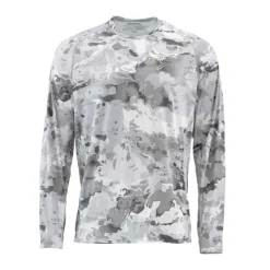 Simms Solarflex Crewneck Shirt - Cloud Camo - Your Premium Fishing Gear Store Rods Lines Baits Accessories* Best Sale