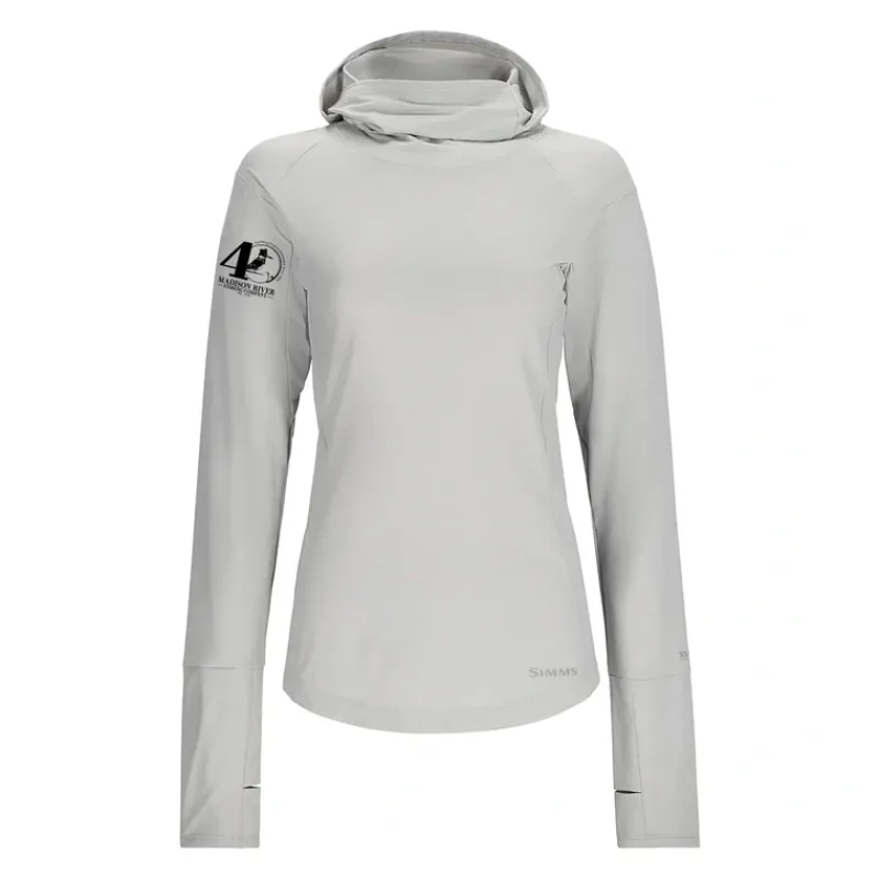Simms 40th Logo Womens SolarFlex Cooling Hoody Sterling - Your Premium Fishing Gear Store Rods Lines Baits Accessories* Hot