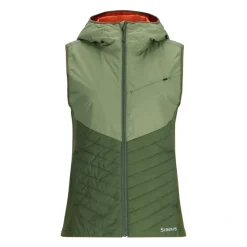 Simms Womens Fall Run Hybrid Hooded Vest Dark Clover/Riffle Green - Your Premium Fishing Gear Store Rods Lines Baits Accessories* Best Sale