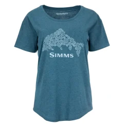 Simms Womens Floral Trout T-Shirt - Steel Blue Heather - Your Premium Fishing Gear Store Rods Lines Baits Accessories* Cheap