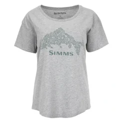Simms Womens Floral Trout T-Shirt - Grey Heather - Your Premium Fishing Gear Store Rods Lines Baits Accessories* Clearance