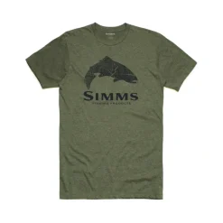 Simms Wood Trout Fill S/S T-Shirt - Military Heather - Your Premium Fishing Gear Store Rods Lines Baits Accessories* Best Sale