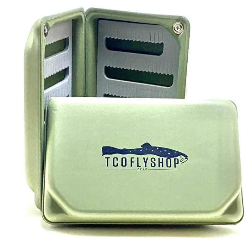 Fly Fishing^ TCO Fly Box - Standard olive green EVA fly box - Your Premium Fishing Gear Store Rods Lines Baits Accessories