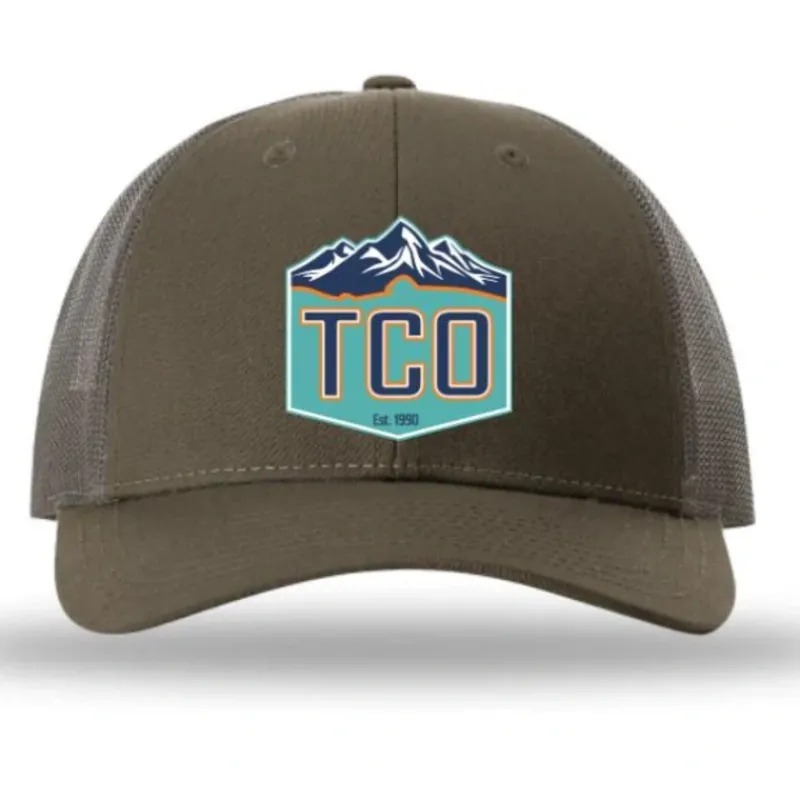 Fly Fishing^ TCO Fly Shop Hat Low Pro Trucker - Crest Logo - Your Premium Fishing Gear Store Rods Lines Baits Accessories