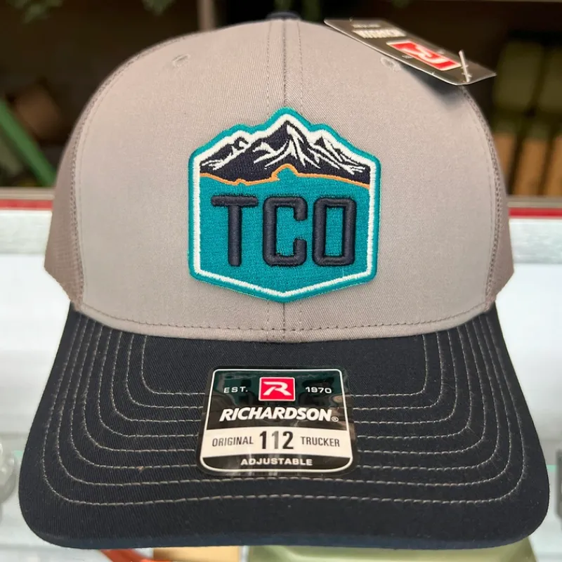 Fly Fishing^ TCO Fly Shop Hat Low Pro Trucker - 3D Crest Logo - Your Premium Fishing Gear Store Rods Lines Baits Accessories