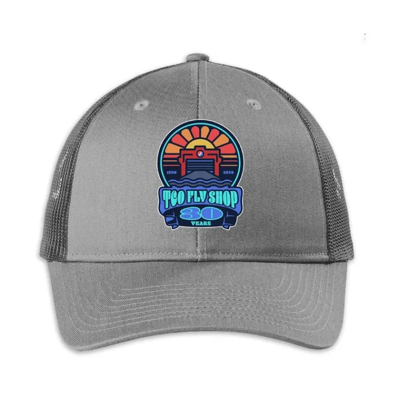 Fly Fishing^ TCO Fly Shop Hat 30th Anniversary Trucker - Your Premium Fishing Gear Store Rods Lines Baits Accessories