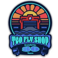 Fly Fishing^ TCO Sticker - 30th Anniversary - Your Premium Fishing Gear Store Rods Lines Baits Accessories