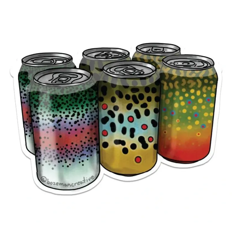Fly Fishing^ Trout 6 Pack Sticker - Your Premium Fishing Gear Store Rods Lines Baits Accessories