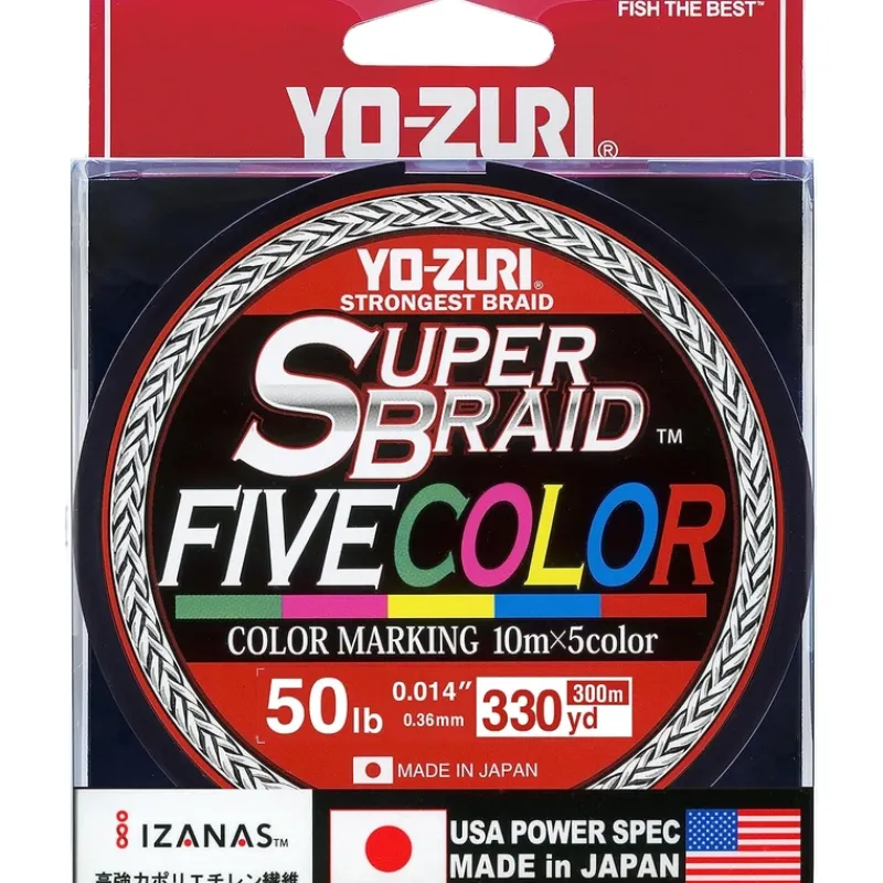 Fishing Line^ Yo-Zuri SuperBraid Braided Line, 330yd, Five Color - Your Premium Fishing Gear Store Rods Lines Baits Accessories